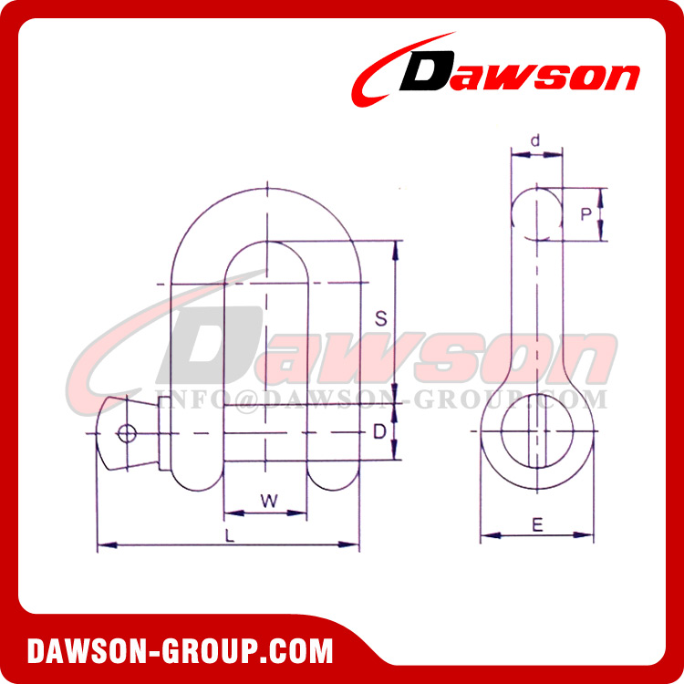 MARCA DAWSON Grado T8 DG210A Grillete en forma de D de acero de aleación forjado con pasador de tornillo, Grillete de cadena con pasador de tornillo clase G8