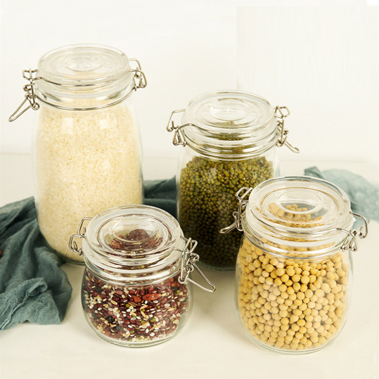 Glass Packing Jar Clear Storage Jar with Lid