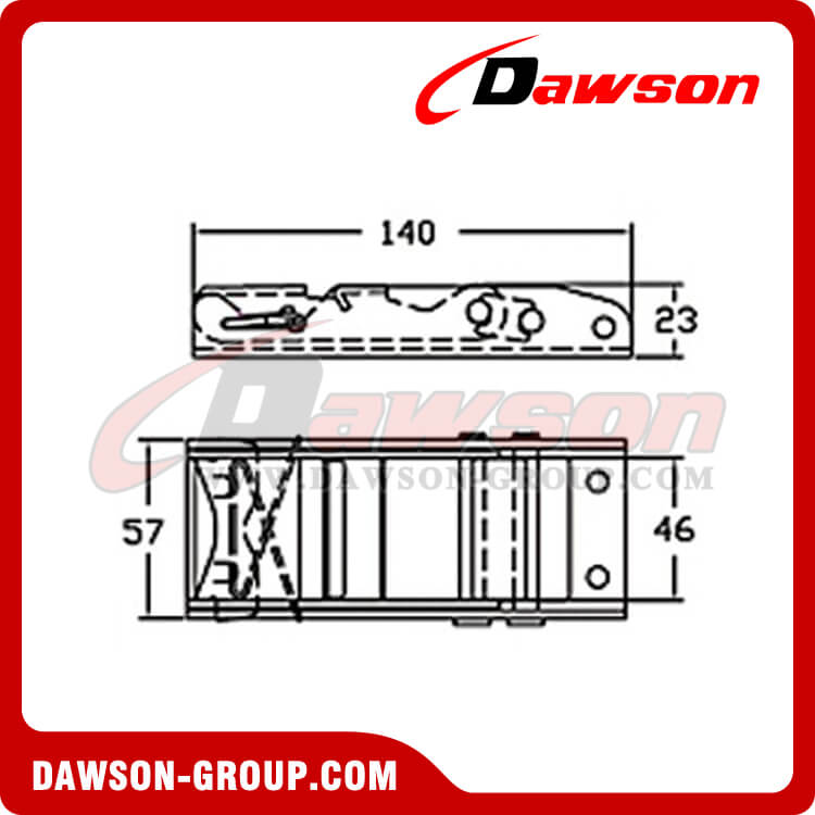DSOUB 5004 Hebilla de acero inoxidable de 2 pulgadas - Dawson Group