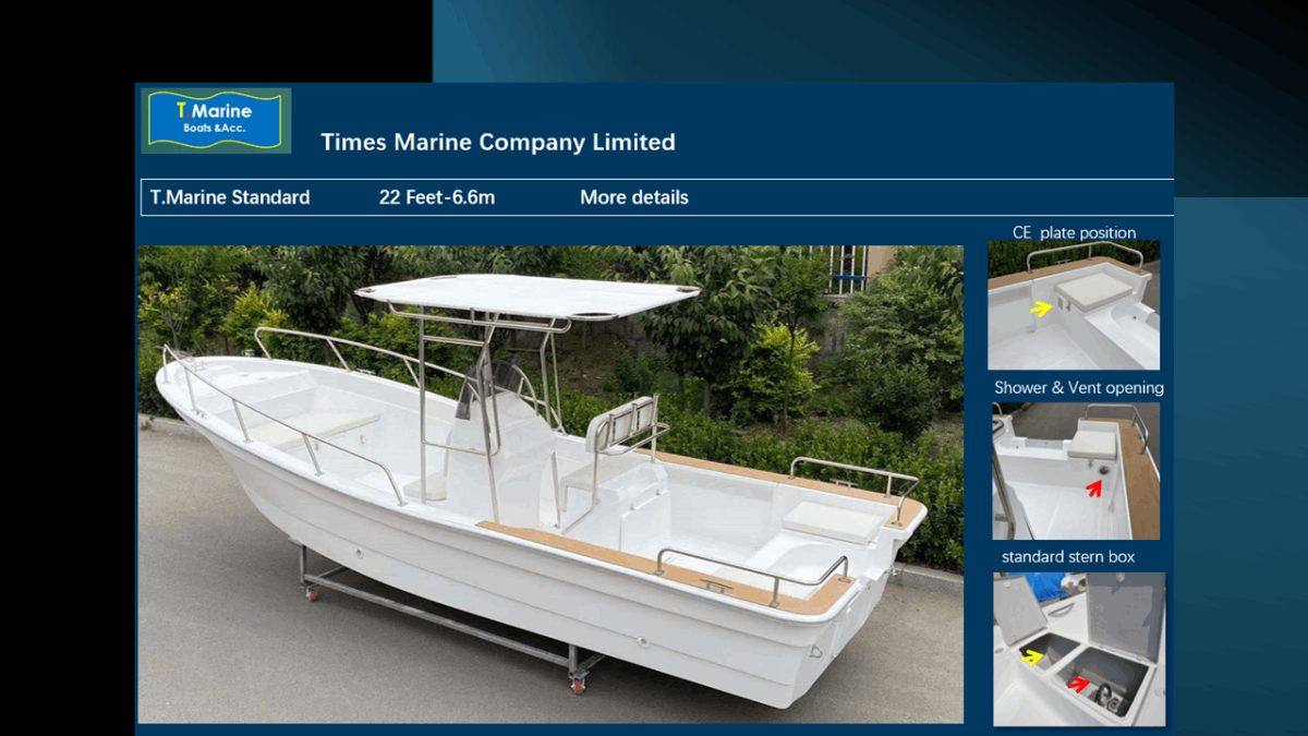 22 foot fiberglass hull panga boat Pangaboot van 22 voet met glasvezelromp