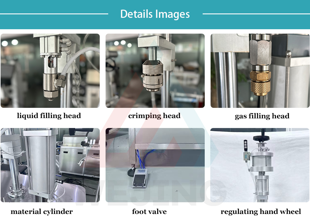 Semi automatic split type aerosol filling machine Poolautomaatne jagatud tüüpi aerosooli täitmise masin