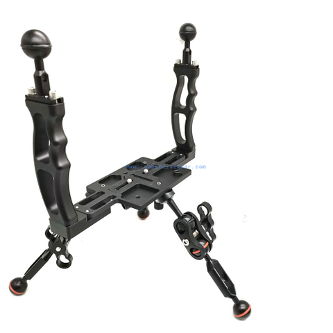 Multi Function Underwater Camera Housing Tripod Plate Tray with Double Handles