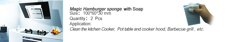 High quality Kitchen Cleaning pack  18pcs from lfsponge include Magic-Hamburger-sponge--with-Soap Pack de nettoyage de haute qualité pour la cuisine 18pcs de lfsponge comprend une éponge Magic-Hamburger - with-Soap