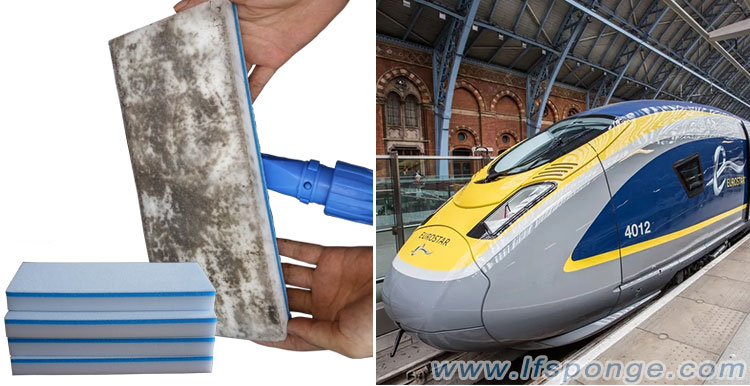 lfsponge high tech melamine foam brush for High-speed rail cleaning Cepillo de espuma de melamina de alta tecnología lfsponge para la limpieza de rieles de alta velocidad