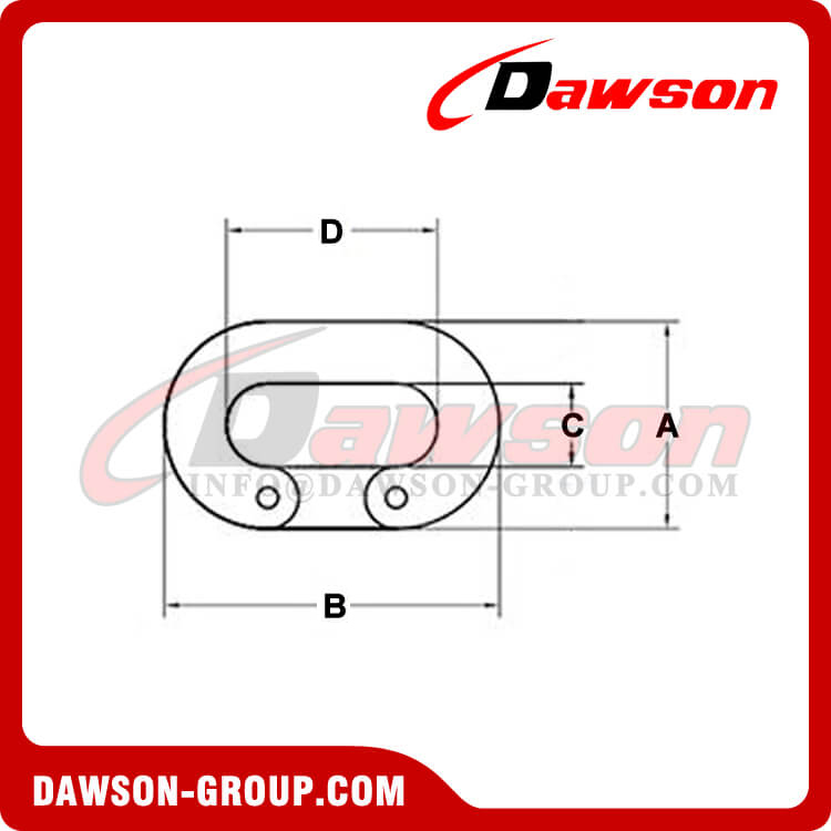 Conector dividido forjado, eslabón de conexión de cadena, eslabón perdido de forma ovalada