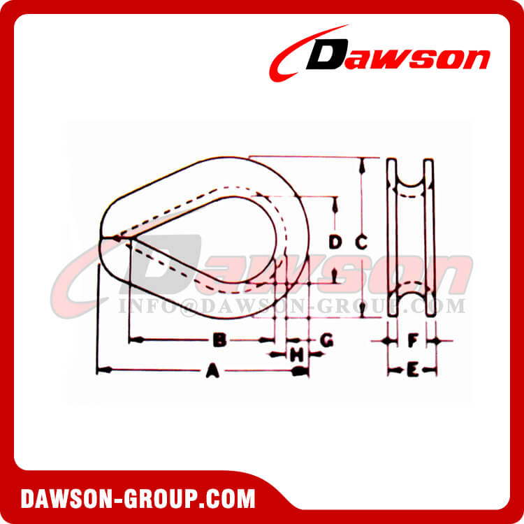 Dedal de cuerda de alambre SS US tipo G414, dedal AISI316 US tipo G414
