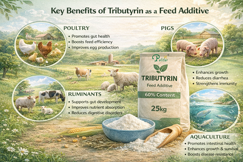 Key Benefits of Tributyrin as a Feed Additive Beneficios clave de la tributirina como aditivo alimentario
