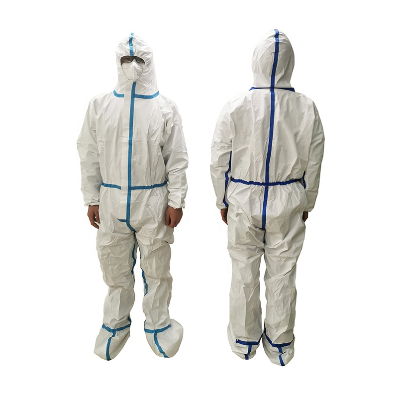 Disposable Polypropylene Nonwoven High Risk Safety Workwear Chemical Industrial Protective Suits 