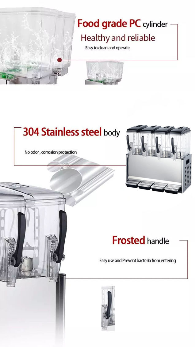 12 Liters 4 Tanks Cool Drink Juice Dispenser