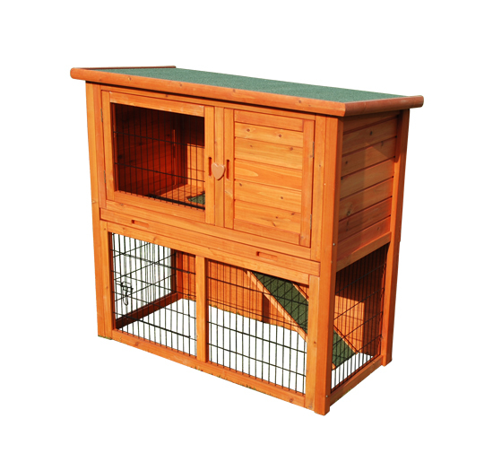 2 Story Wooden Rabbit Hutch House