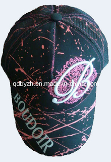 Whole Printed Cotton Twill+Nylon Mesh Fashion Embroidery Patch Trucker Cap (BH-S044)