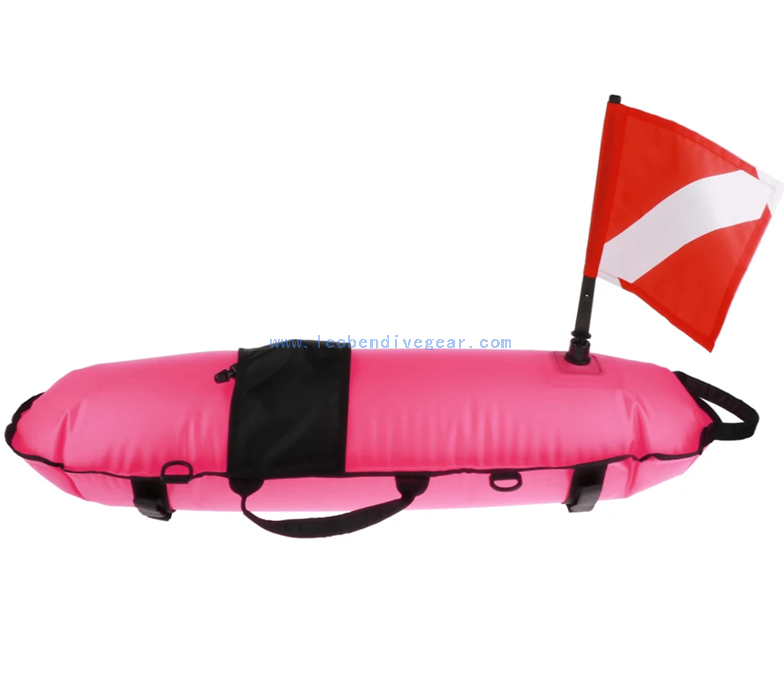 Scuba Dive Torpedo Shape Buoy Signal Float with Flag For Freediving And Spearfishing