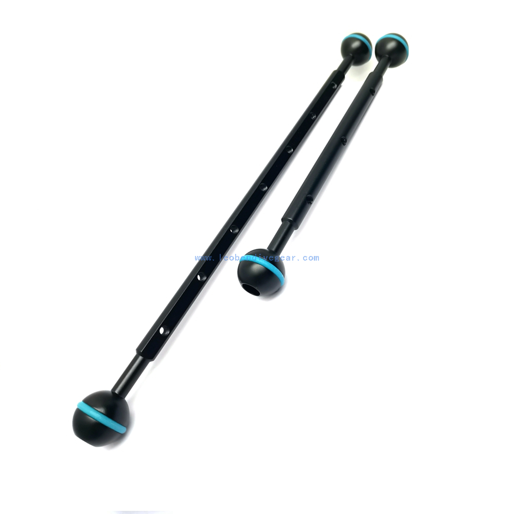 12-Inch Aluminum Multi Function Underwater Camera Stick Double Ball Arm Segment with M5 Threaded Holes