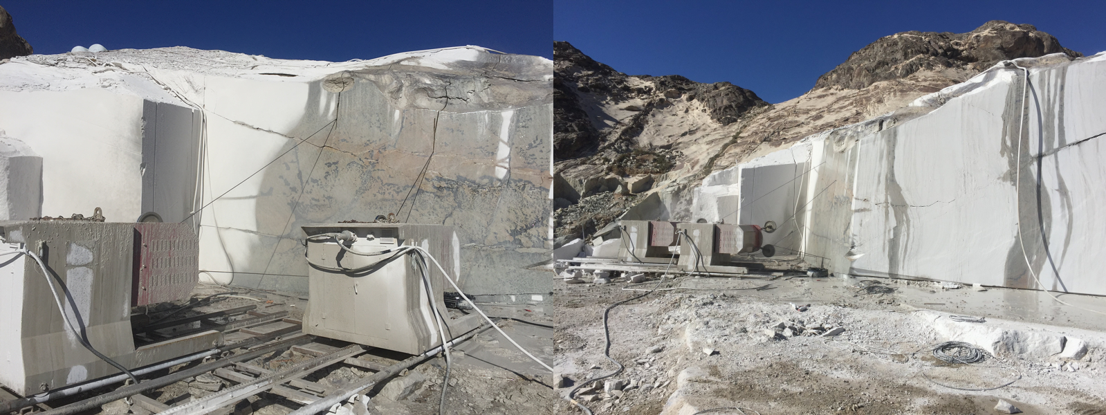 M&aacute;quina de serra de fio na pedreira