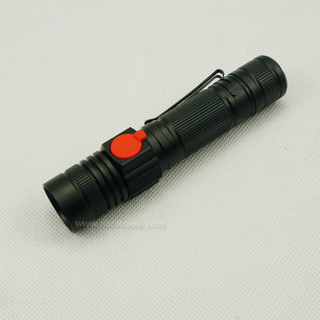 USB Rechargeable High Power LED Flashlight with Pocket Clip