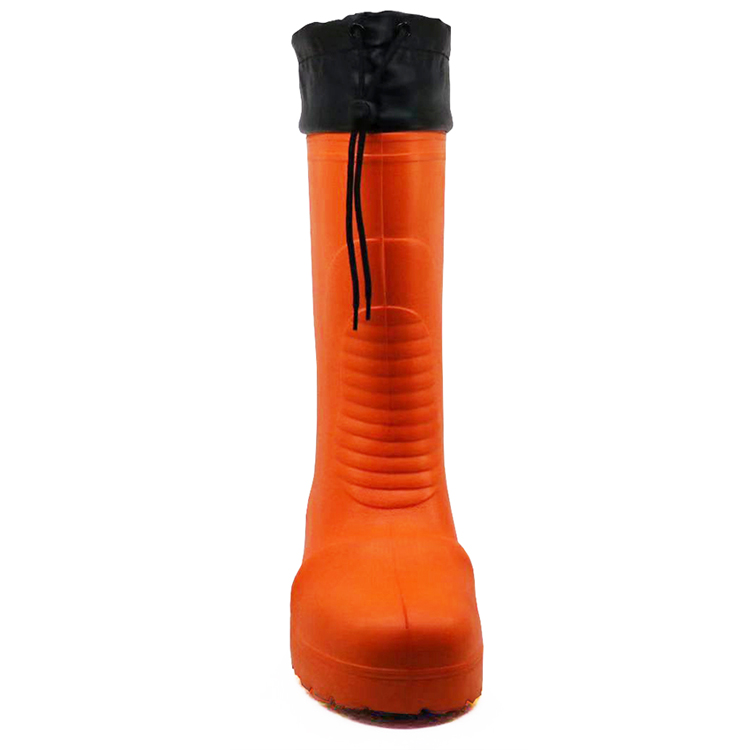 JW-306 freeze cold storage non slip plastic toe cap 100% EVA rain boots for men 