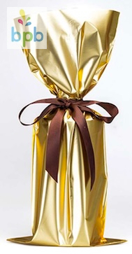Metallic Mylar Wine Red Gift Bags for Bottles Sparkle Look - Ideal for Holiday Parties, Wedding and Birthday