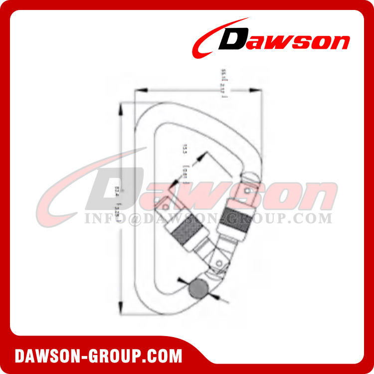 Mosquetón de acero de protección de seguridad DSJ-1121, mosquetón de escalada autoblocante