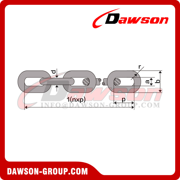 Cadena de elevación DIN5687-80 G80 6-28MM, cadena de elevación de aleación de grado 80