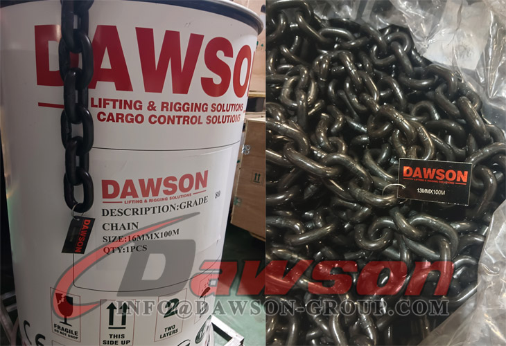 Cadena de elevaci&oacute;n de aleaci&oacute;n de grado 80 de 16 mm, cadena de elevaci&oacute;n G80, cadena de eslabones cortos de grado 80 para eslingas de cadena - Dawson Group Ltd. - Fabricante, proveedor y f&aacute;brica de China