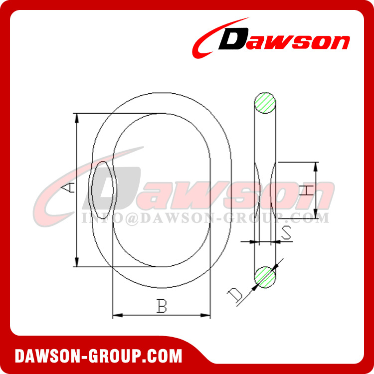 Eslabón maestro DS819 G80 8-7MM - 36-32MM VGD para eslingas de elevación de cadena/eslingas de elevación de cable