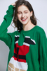 knitted Christmas design green Santa Christmas sweater Xmas sweater
