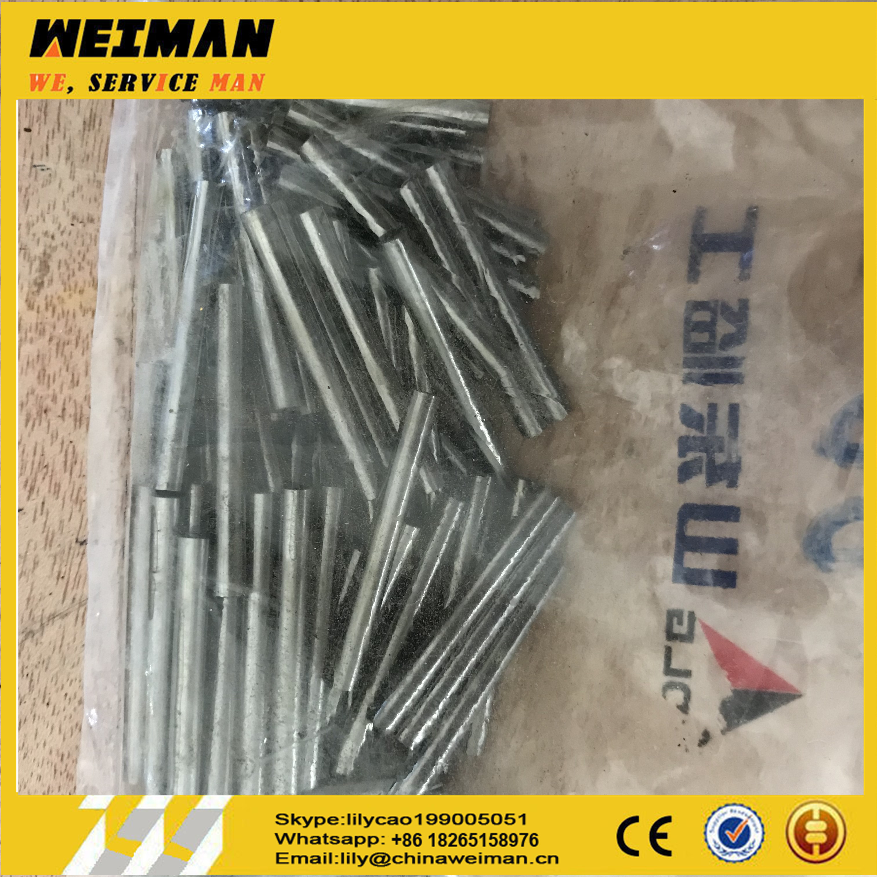 Good price and quality spare parts for SDLG LG956L wheel loader Roller Pin GB309-438-GCR15 4090000003