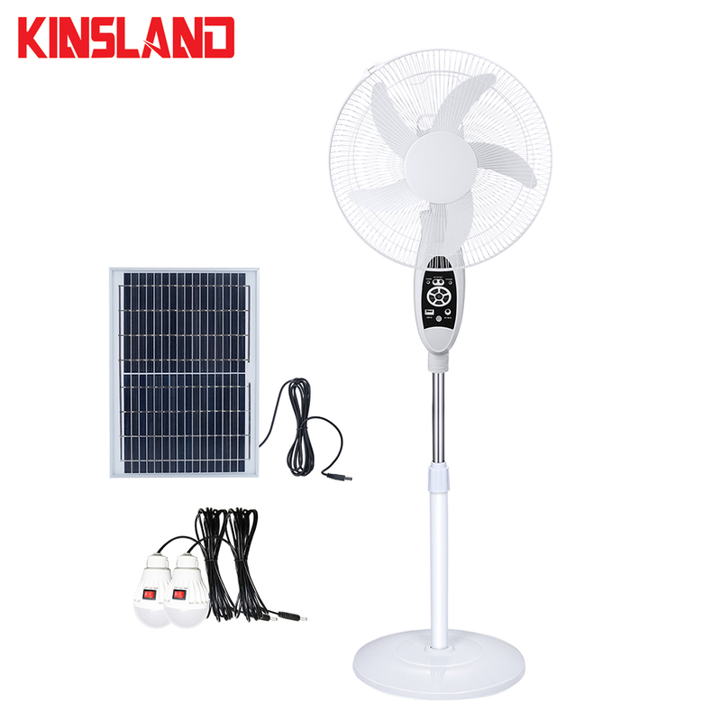 16 Inch Rechargeable Standing Solar Powered Fan with Remote and Led Light