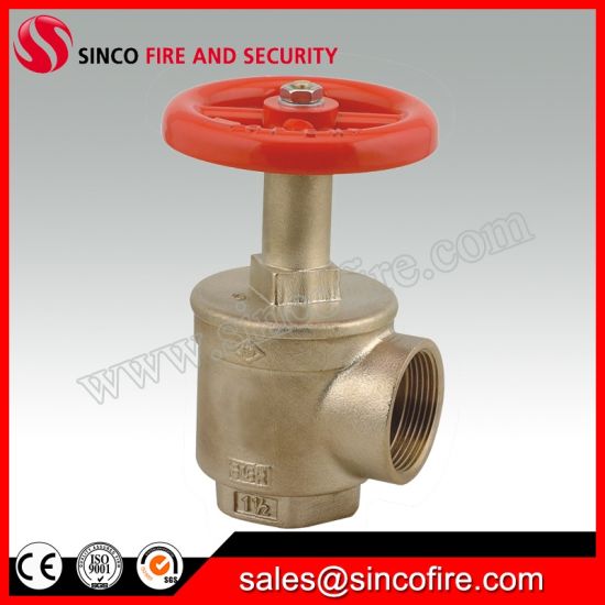 Fire Hose Angle Valve with F1.5"NPT Inlet and 1.5"Nh Outlet