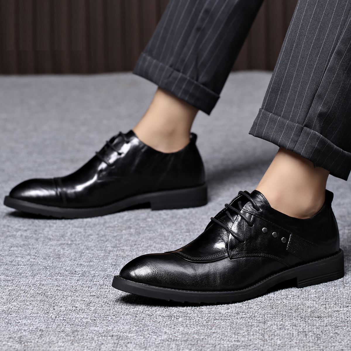 mens dress shoes genuine leather shoes dress shoes camp oxford formal men office genuine leather black