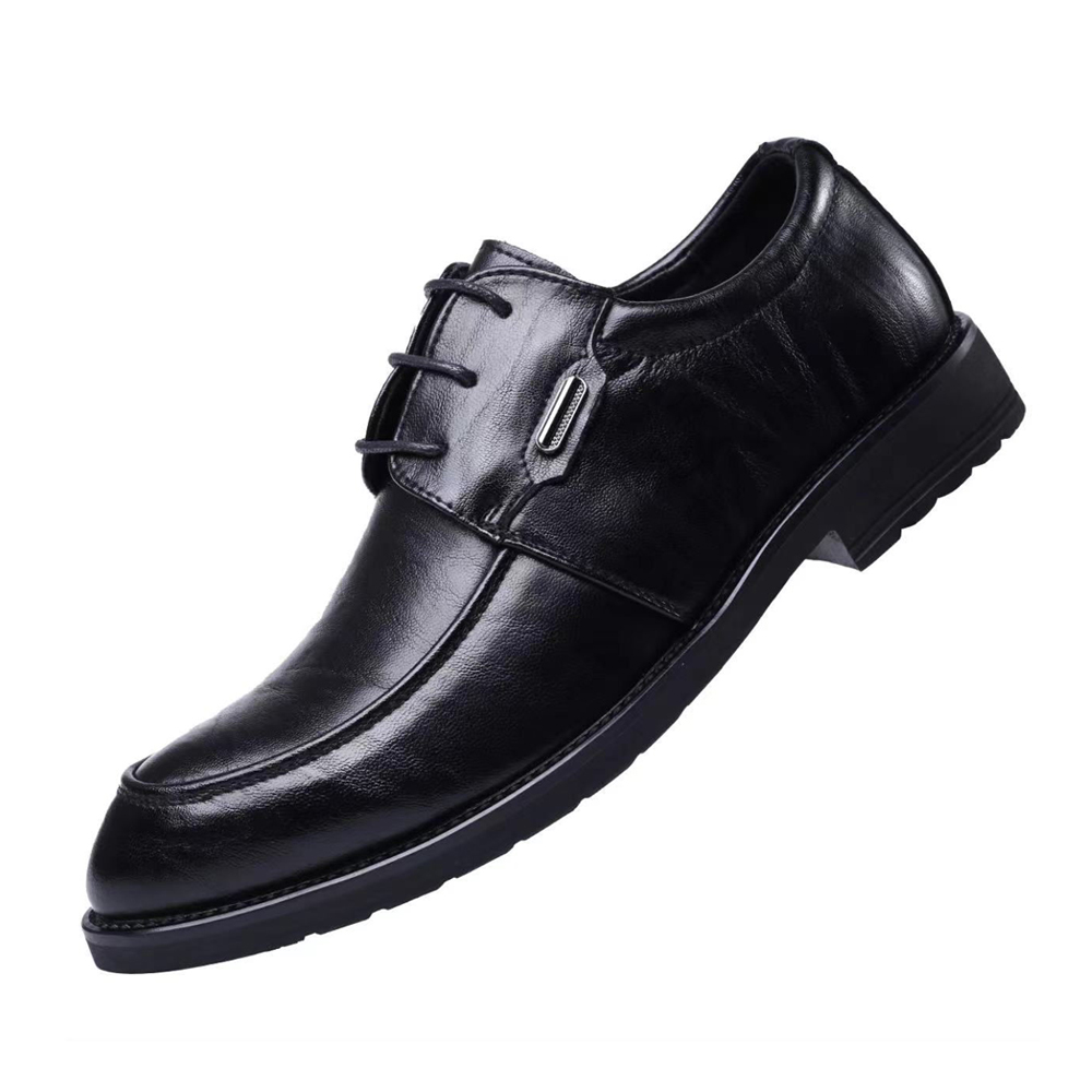 cheap split cow leather rubber outsole formal shoes men office genuine leather black Zapatos de hombre de negocios