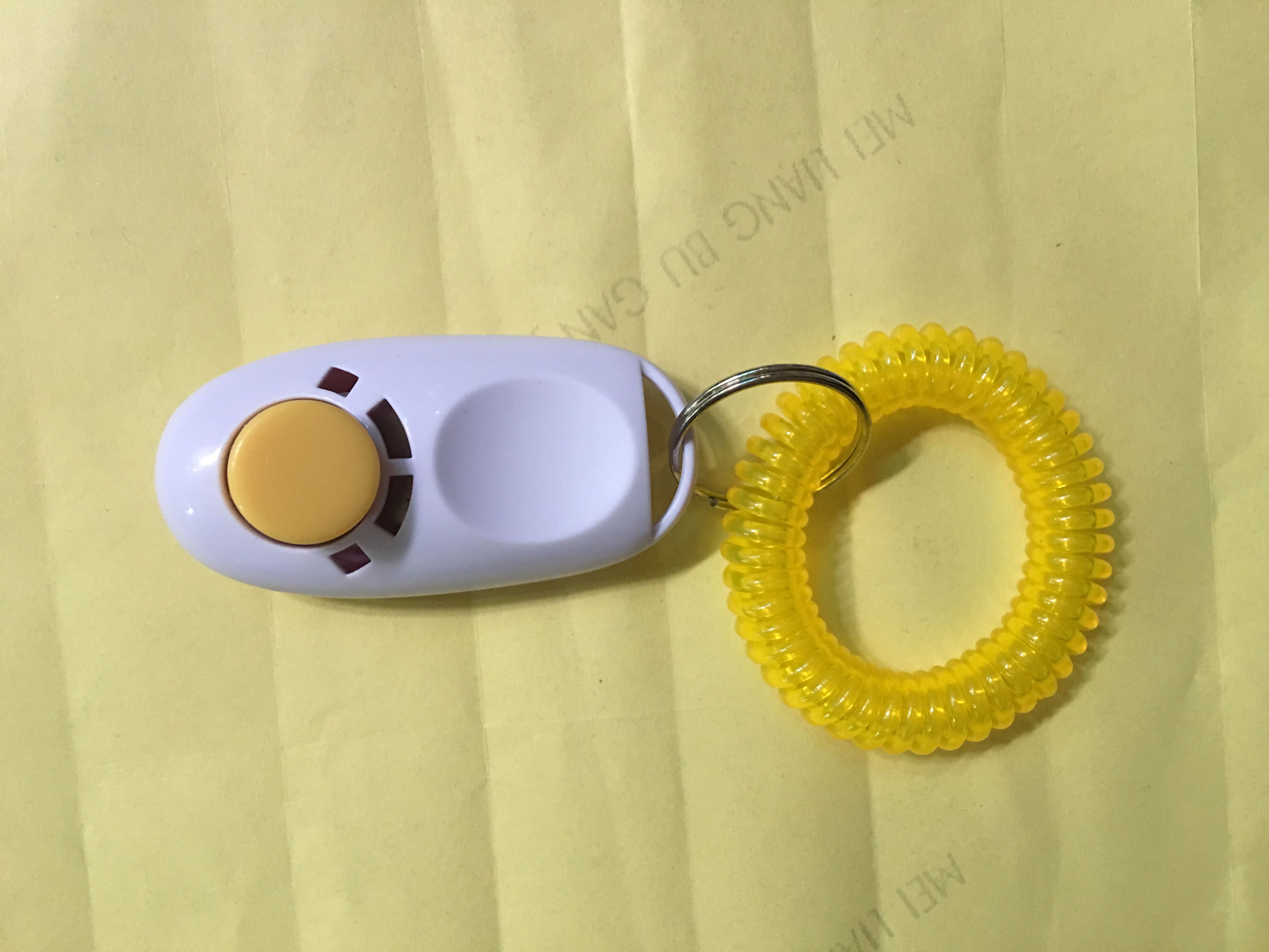 Pet Dog Metal clicker Big Button Dog Training Clickers with Plastic Wrist Band