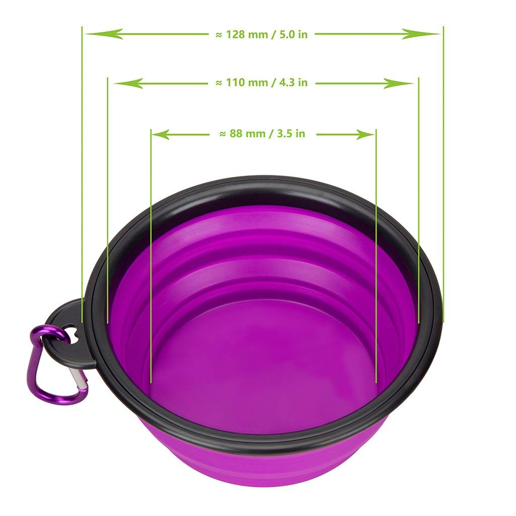 Collapsible Pet Feeding Bowl Dog Cat Travel Dish Silicone Bowl