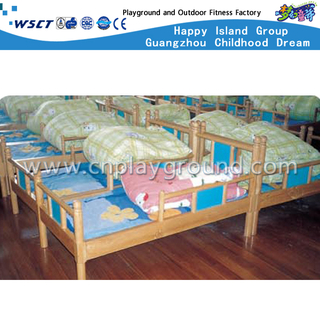 Lit simple en bois naturel d'école d'enfant en bas âge de meubles en bois de jardin d'enfants (M11-07901)