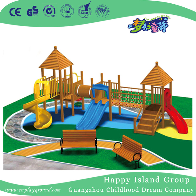 utdoor Schule Holz einzigartige Kinder Slide Spielplatz (HF-17301)