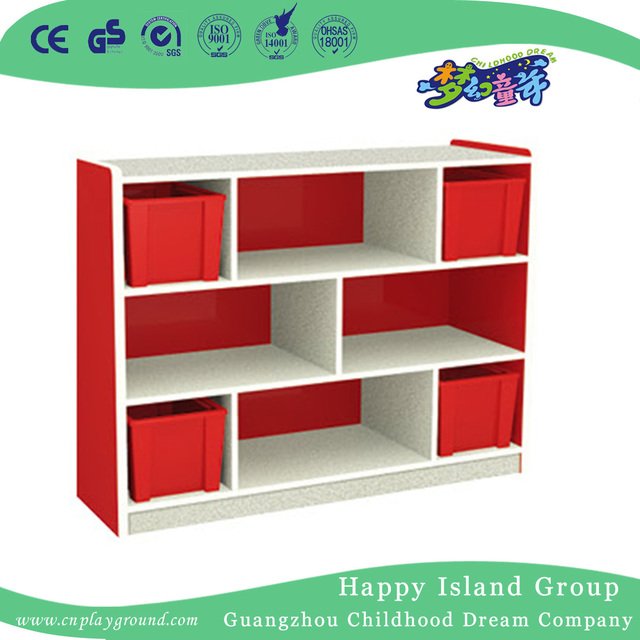 Roter und weißer hölzerner Kind-Spielwaren-Vorschulschrank (HG-5505)