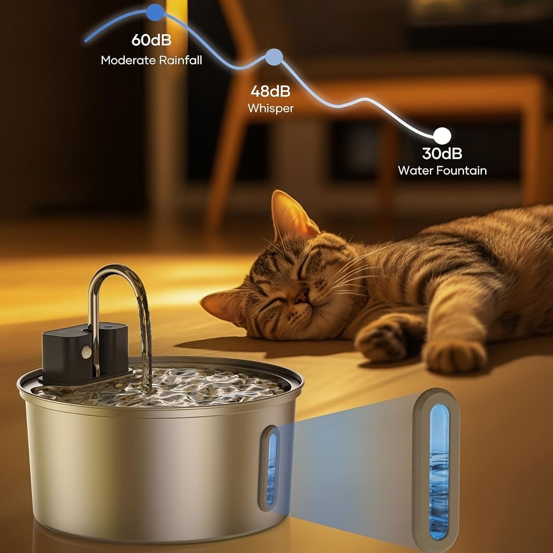 High Quality Black Color Pet Feeder Cat and Dog Cat Water Drinking Dispenser Stainless Steel Smart Pet Water Fountain