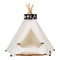 Hot Sale Soft Warm Comfortable Pet Teepee Dog Tent High Quality Cushion Foldable Pine Poles Rectangle Shape Fashionable Design