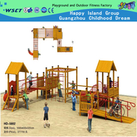 Equipo de patio de madera de aventura al aire libre para niños en venta (HD-5602)
