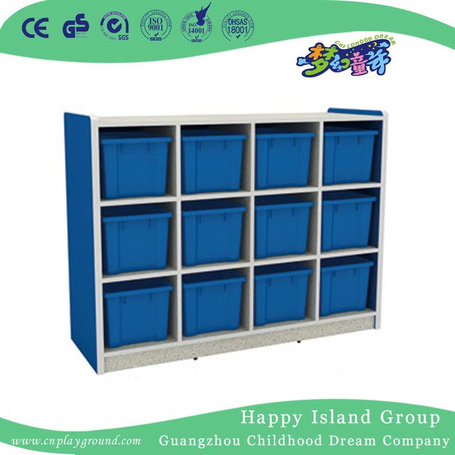 Gabinete de almacenamiento de madera blanco de los juguetes de los niños de la escuela (HG-5501)