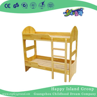 Natural Wooden Children&amp;dm4atp&amp;s Twin Bed with Stair (HG - 6507)