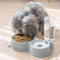 2-in-1 Dogs Cats Stainless Steel Feeder and Auto Gravity Water Dispenser Cat Dog Feeder Automatic Water Bowl and Food Bowls Set