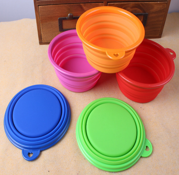 Collapsible Pet Feeding Bowl Dog Cat Travel Dish Silicone Bowl