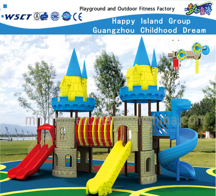 室外城堡系列冒险的大型儿童滑梯设备(HF-15802)