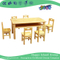 Mesa de combinación de madera de jardín de infantes para ocho (HG-3804)