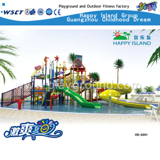 Terrain de jeu de glissière d'eau de piscine d'hôtel ou de parc d'attractions (HD-6301)