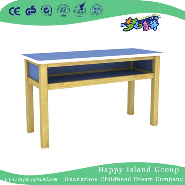 Schule Holz grün feuerfest Schreibtisch mit Schublade für zwei (HG-4006)