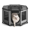 Portable Octagonal Dog Cage Snap Button Closure Folding Pet Tent with Mesh Windows Oxford Fabric Puppy Playpen
