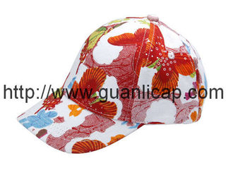 Printed flower fashion cap for kids