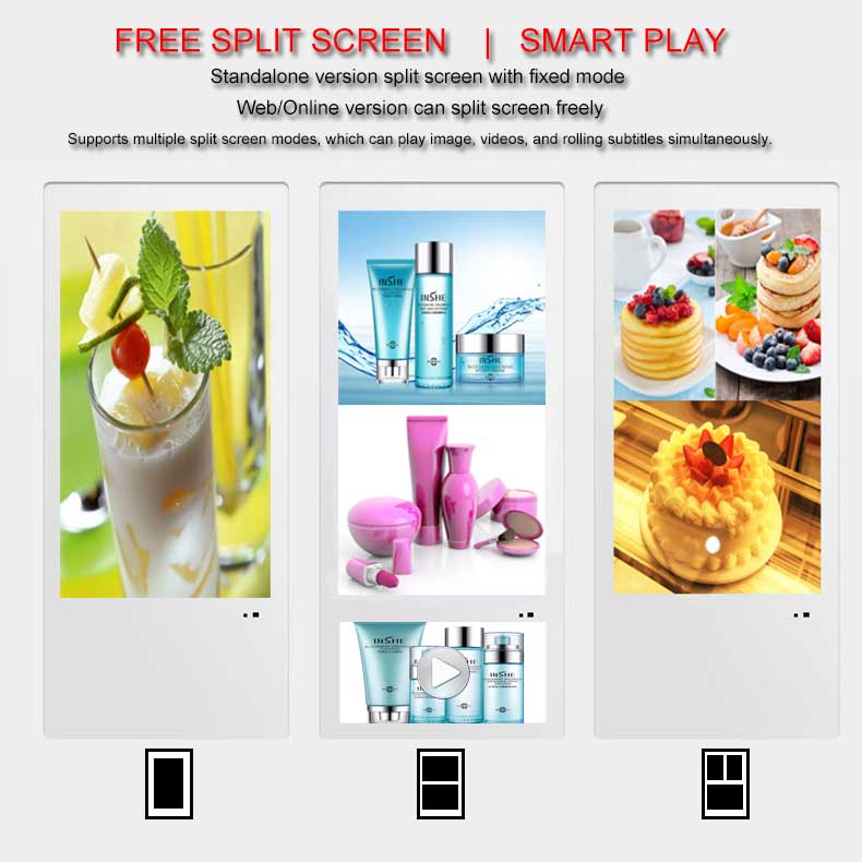 Écran multimédia LCD d'ascenseur à écran partagé gratuit